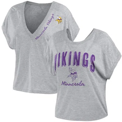 Wear By Erin Andrews Heather Gray Minnesota Vikings Reversible T-shirt