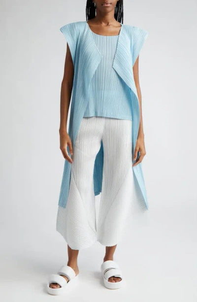 Issey Miyake Monthly Colors March Sleeveless Top In Pale Blue