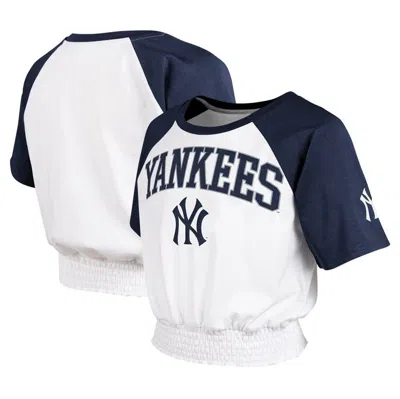 Outerstuff Kids' Youth White New York Yankees On Base Fashion Raglan T-shirt