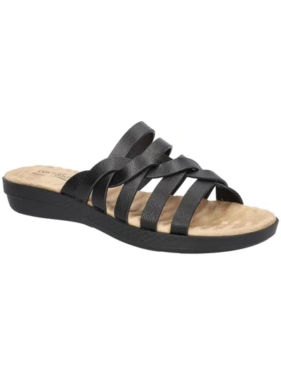 Easy Spirit Sheri Womens Slip On Open Toe Slide Sandals In Black