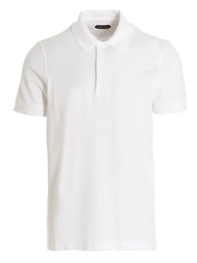 Tom Ford Short-sleeve Cotton Polo Shirt In White