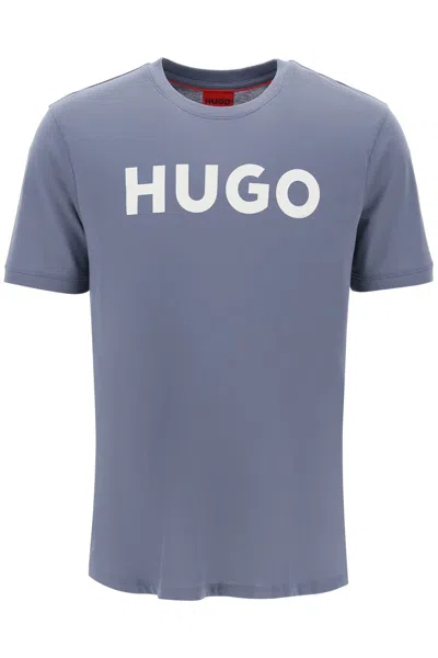 Hugo Dulivio Logo T Shirt In Blue