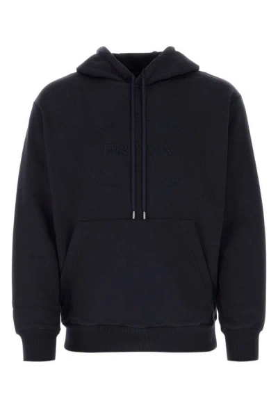 Prada Man Midnight Blue Cotton Sweatshirt