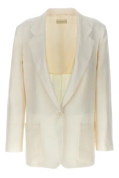 The Row Enza Single-breasted Voile Blazer In White