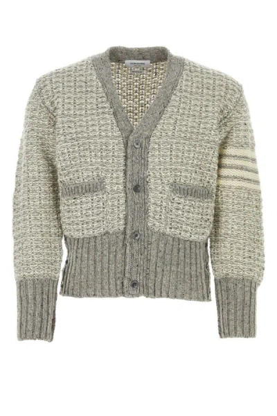 Thom Browne Two-tone Wool Blend Cardigan In Multicolor