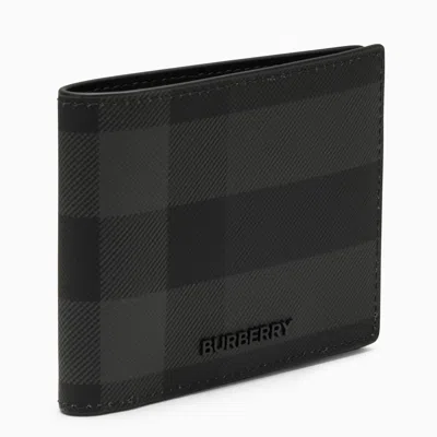 Burberry Check Pattern Coal Wallet