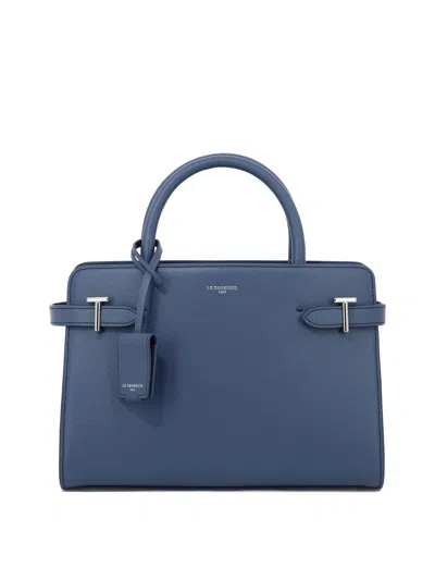 Le Tanneur Blue Leather Top-handle Handbag For Women In Navy