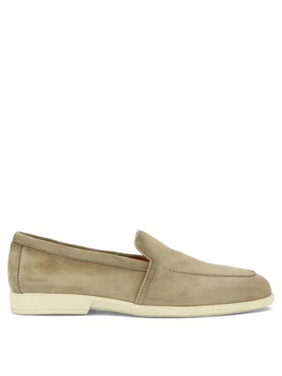 Santoni Beige Suede Men's Loafers For Ss24 In Tan