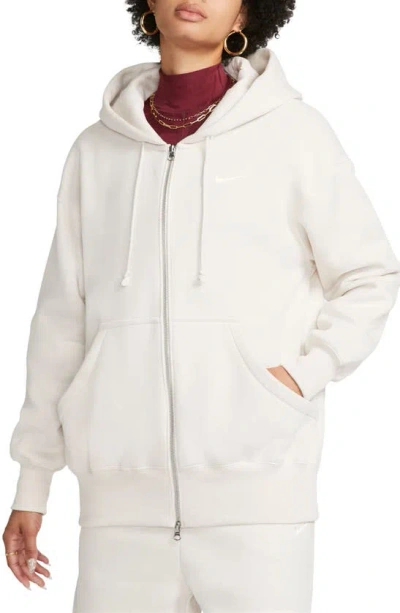 Nike Women's  Sportswear Phoenix Fleece Oversized Full-zip Hoodie In Brown