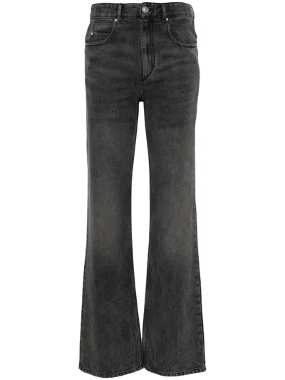 Isabel Marant Belvira Flared High-waisted Jeans In Grey
