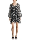 RACHEL ZOE Carolina Ikat-Print Dress,0400095772822