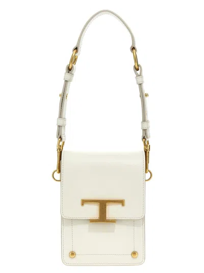 Tod's 't Timeless' Smartphone Crossbody Bag In White