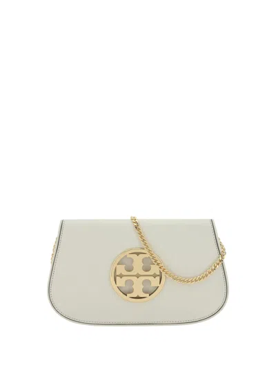 Tory Burch Ivory Leather Reva Shoulder Bag In White