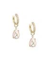 JUDE FRANCES Tiny Crisscross Wrapped Diamond & Morganite Earring Charms