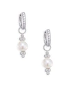 JUDE FRANCES Small Diamond & 7MM White Pearl Earring Charms