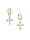 JUDE FRANCES Tiny Diamond Cross Earring Charms