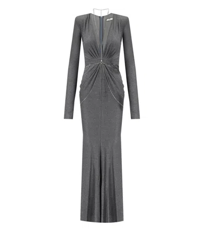 Elisabetta Franchi Red Carpet Piombo Dress In Grey