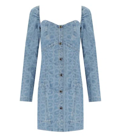 Stine Goya Kitty Denim Dress In Light Blue