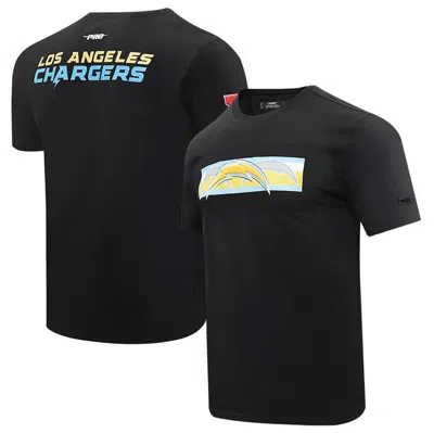 Pro Standard Black Los Angeles Chargers Retro Striper T-shirt