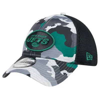 New Era Men's Camo/black New York Jets Active 39thirty Flex Hat In Camo Black