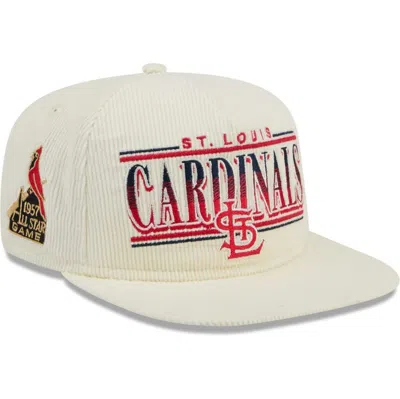 New Era Cream St. Louis Cardinals Throwback Bar Golfer Corduroy Snapback Hat