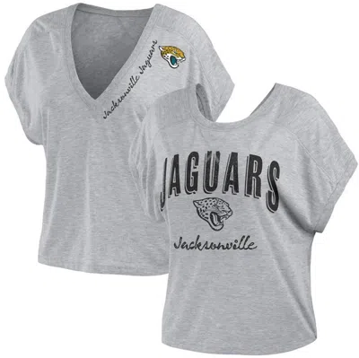 Wear By Erin Andrews Heather Grey Jacksonville Jaguars Reversible T-shirt