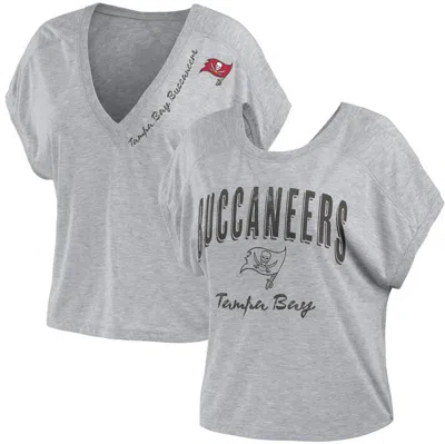 Wear By Erin Andrews Heather Gray Tampa Bay Buccaneers Reversible T-shirt
