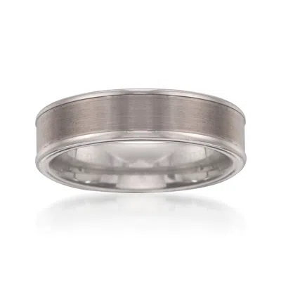 Ross-simons Men's 6mm Tungsten Carbide Wedding Band In White