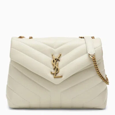 Saint Laurent Cream-coloured Small Ysl Loulou Bag In White