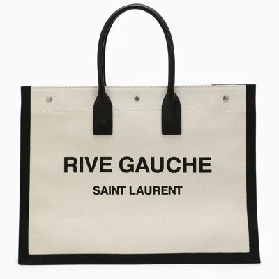 Saint Laurent Rive Gauche Greggio/black Tote Bag In Multicolor