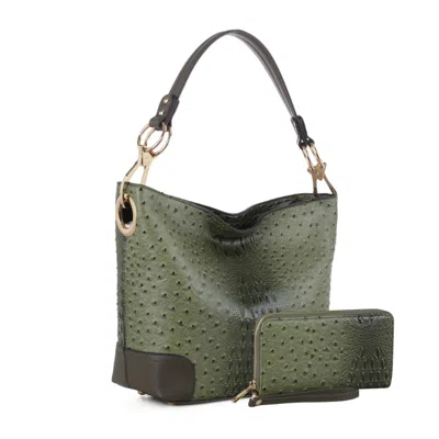 Mkf Collection By Mia K Wandy Soft Vegan Leather Hobo & Wallet Set In Green