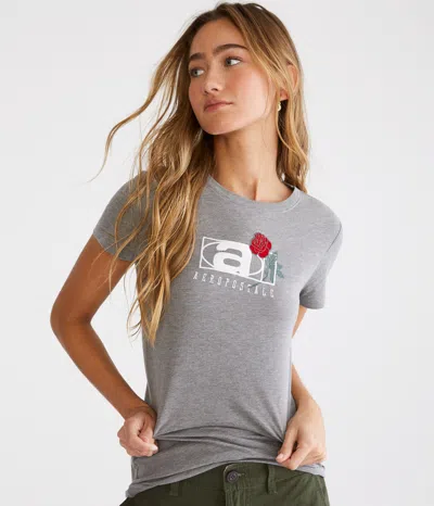 Aéropostale Rose Box Logo Graphic Tee In Multi