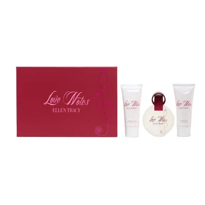 Ellen Tracy Love Notes 3.4 oz Edp, 3.4 oz Body Lotion, 3.4 oz Shower Gel In White