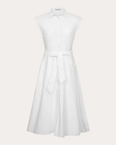 E.l.v. Denim E. L.v. Denim Women's Parker Poplin Midi Dress In White