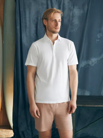 Faherty Sunwashed T-shirt Polo In White
