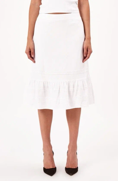 Rolla's Angelina Ruffle Hem Linen Blend Skirt In Vintage White
