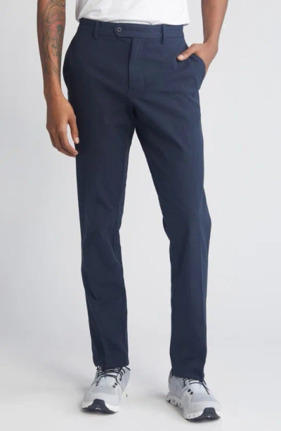 J. Lindeberg Vent Flat Front Performance Golf Pants In Navy