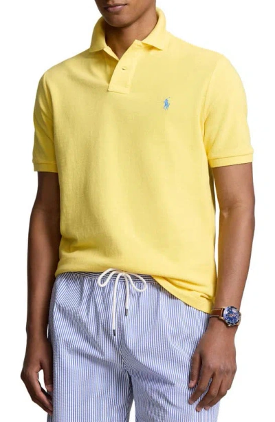 Polo Ralph Lauren Solid Cotton Polo In Yellow