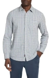 Faherty Sunwashed Chambray Button-up Shirt In Silver Falls Plaid