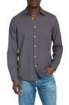 Faherty Sunwashed Chambray Button-up Shirt In Washed Charcoal