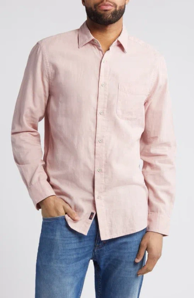 Faherty Sunwashed Chambray Button-up Shirt In Coastal Mauve