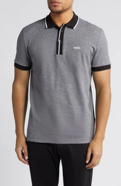 Hugo Boss Paddy 3 Polo In Black Heather