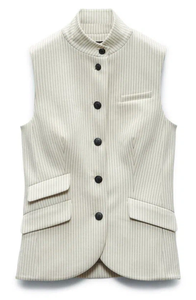 Rag & Bone Slade Button-front Vest In Ivory Stripe
