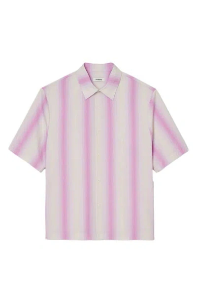 Sandro Mc Rayee Short Sleeve Button-up Shirt In Pink