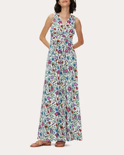 Diane Von Furstenberg Women's Ace Maxi Dress In Dianthus Large Blue