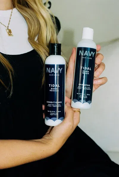 Navy Hair Care The Bond Building Duo In White
