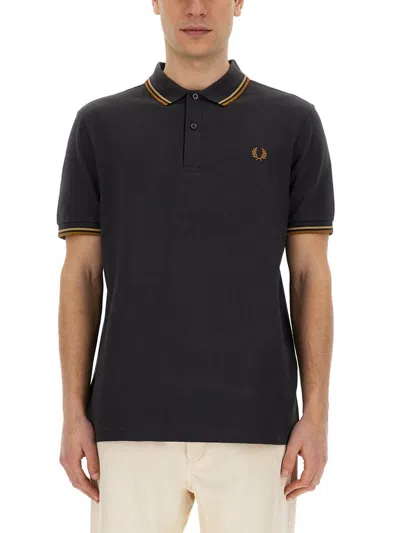 Fred Perry Polo With Logo In Grey