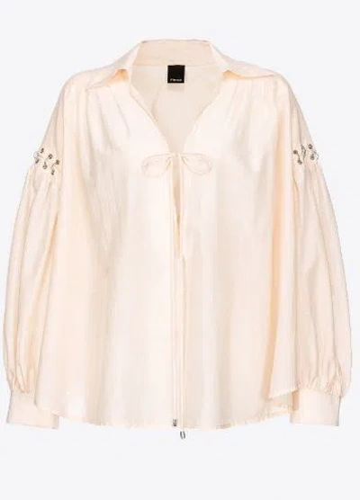 Pinko Voile Blouse With Piercing Detail In Tinta Rosa