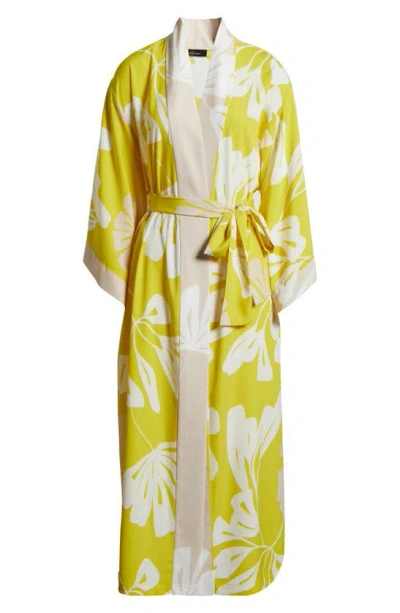 Natori Palma Dressing Gown In Chartreuse