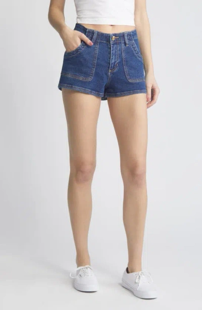 Ptcl Mid Rise Denim Shorts In Med Wash